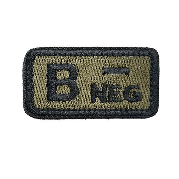 Embroidered Tactical Blood Type Velcro Badges: A, B, AB, O, +POS, -NEG - Military and Outdoor Identification.