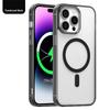 Luxury Wireless Charge For Magsafe Phone Case for iPhone 17 16 15 14 Pro Max Plus Transparent Magnetic Electroplate Bumper Cover