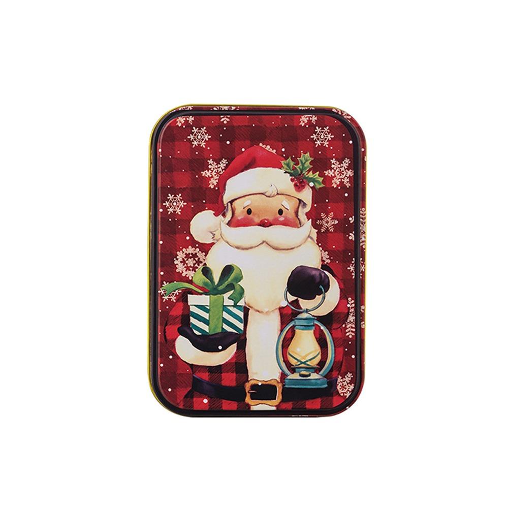 Cute Christmas Tinplate Gift Box Mini Santa Claus Tinplate Box Metal Candy Box Party Favors