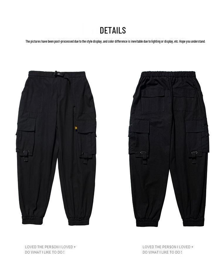 Men's Trendy Hip-Hop Overalls - Autumn/Winter Loose-Fit Harem Cargo Pants