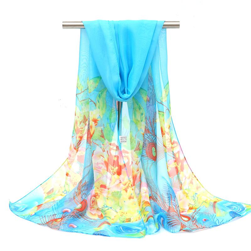 Spring/Summer New Women'S Silk Scarf 150 * 45cm Simulated Silk Twill Square Scarf Fashion Printed Large Square Scarf Professional Scarf
