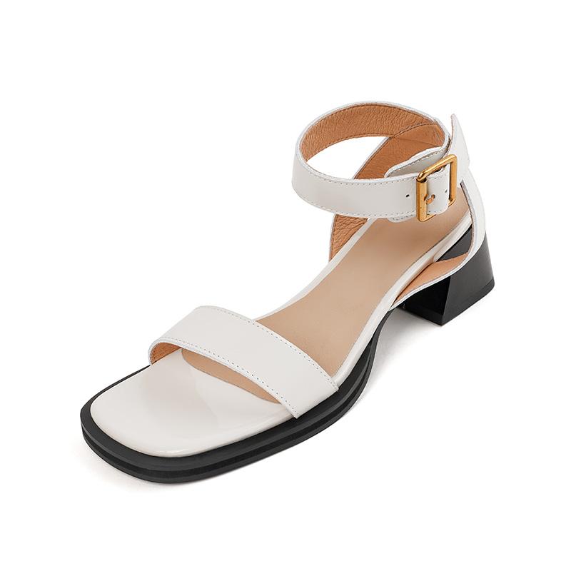 2024 Летняя модная женская обувь Женские босоножки с открытым носком и массивным каблуком Туфли на высоком каблуке для женщин Лаконичные женские босоножки на каблуках для женщин