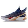 Li Ning Sonic 10 Ultra Iris Fabric TPU Shock Absorption Anti-Slip Wear-Resistant Rebound Mid-Top Basketball Shoes Men Sneakers Dark-Blue ABAS145-3