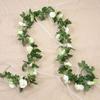 White Flower Living Room Rose Leaves Home Decoration Fake Plants Garland Rose Vine Hanging Vine