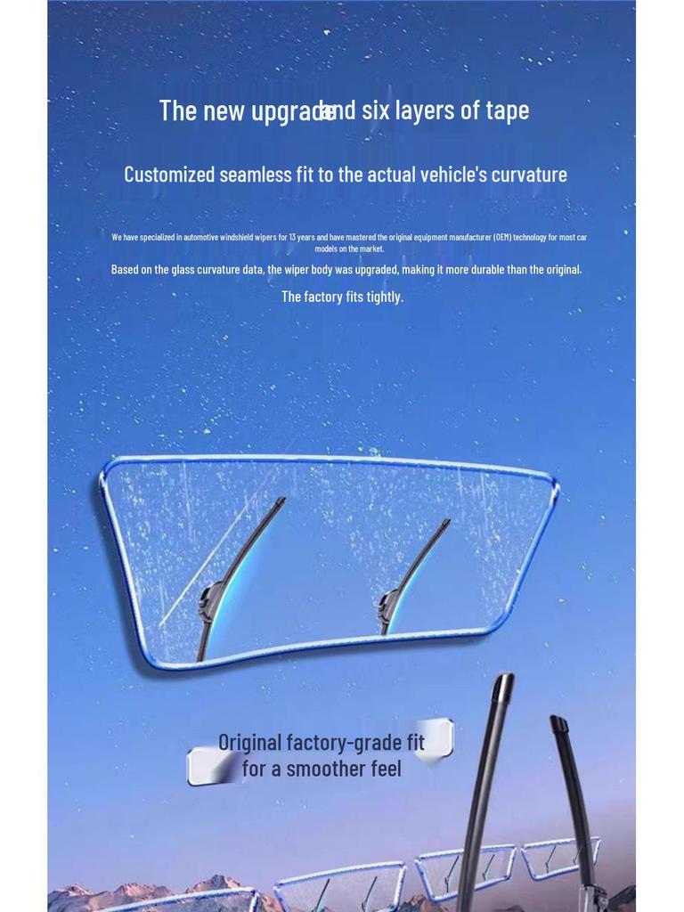 Шестислойные резиновые стеклоочистители, Совместимы с различными моделями автомобилей