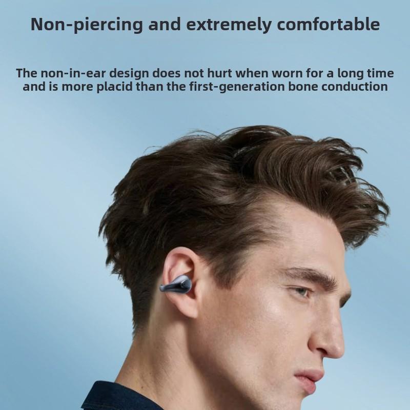 New Wireless Clip Ear Motion Noise Cancelling Earless TWS Black Technology Bone Conduction Bluetooth Headphones