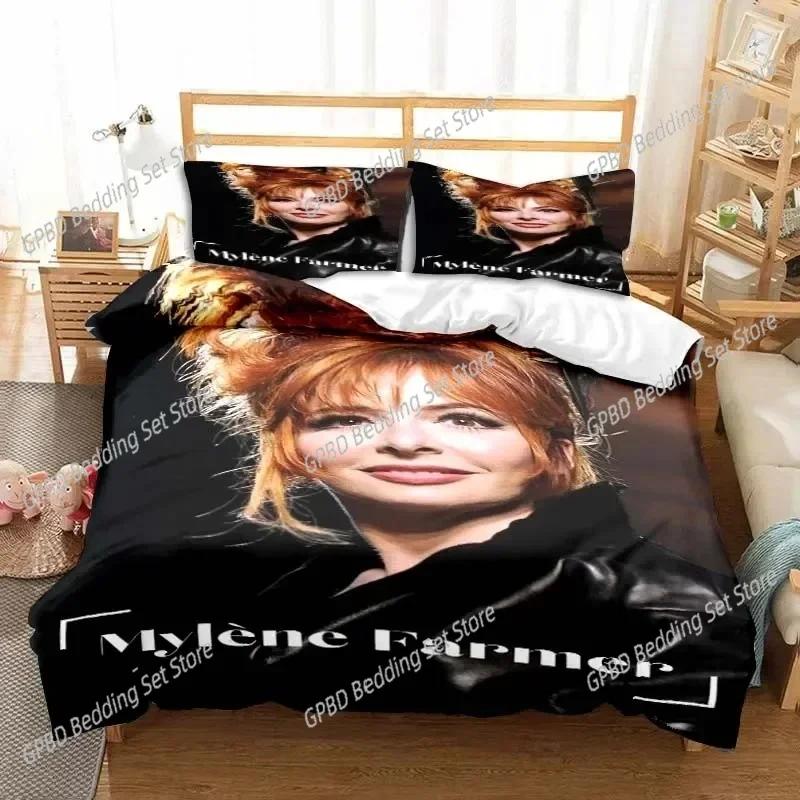 Постельное белье Mylene Farmer 3D-печать Подходит для спальни Комплект с пододеяльником и наволочками Детский домашний текстиль