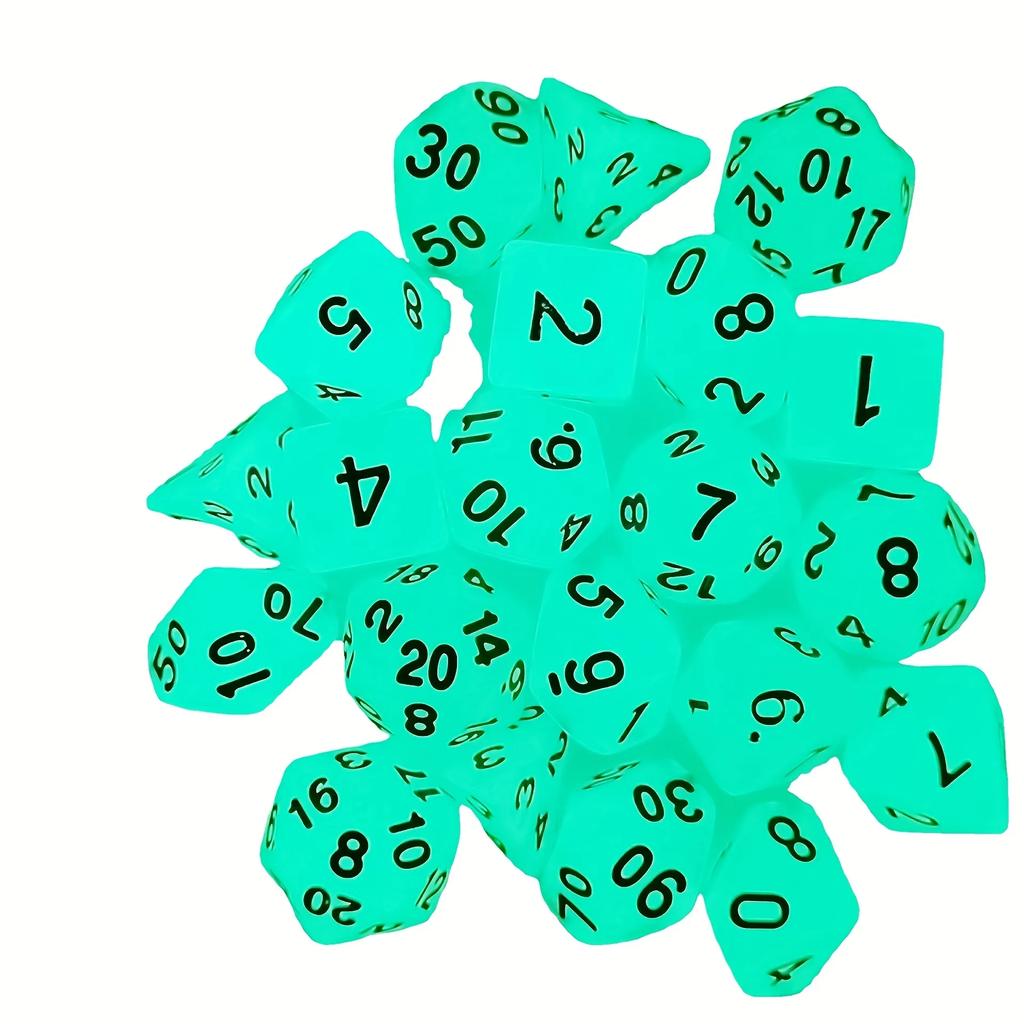 Набор из 7 светящихся игральных костей: Идеально подходит для настольных игр и вечеринок — обязательные аксессуары!