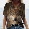Летняя женская футболка Animal Wolf Clothing 3D Printed T Shirt