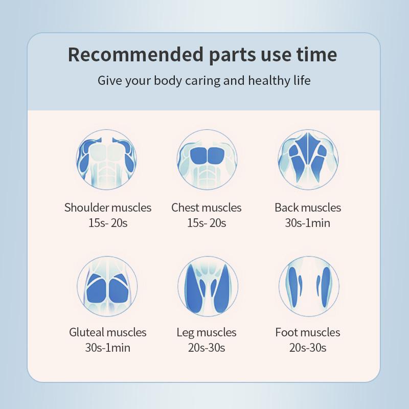 Портативный пистолет для фасции, мини-вибрационный массажный пистолет для расслабления мышц тела, 6 массажных головок, 3 варианта скорости, зарядка через USB