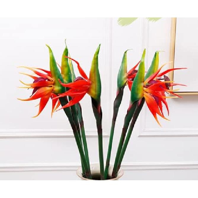 3 шт. Большая стрелиция 32 дюйма, искусственный цветок, устойчивый к УФ-лучам, не выцветающий, часть цветка изготовлена из мягкой резины ПУ, искусственные растения для дома
