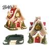Christmas Village House Decor Snow Incense Burner, Backflow Holder, Indoor Outdoor Garden Ornaments Festive Xmas Desktop Figurine for Living