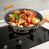 Frying Pans Nonstick with Lid Stainless Steel Griddle Work Thickened Pot Paella Metal Cooking Wok