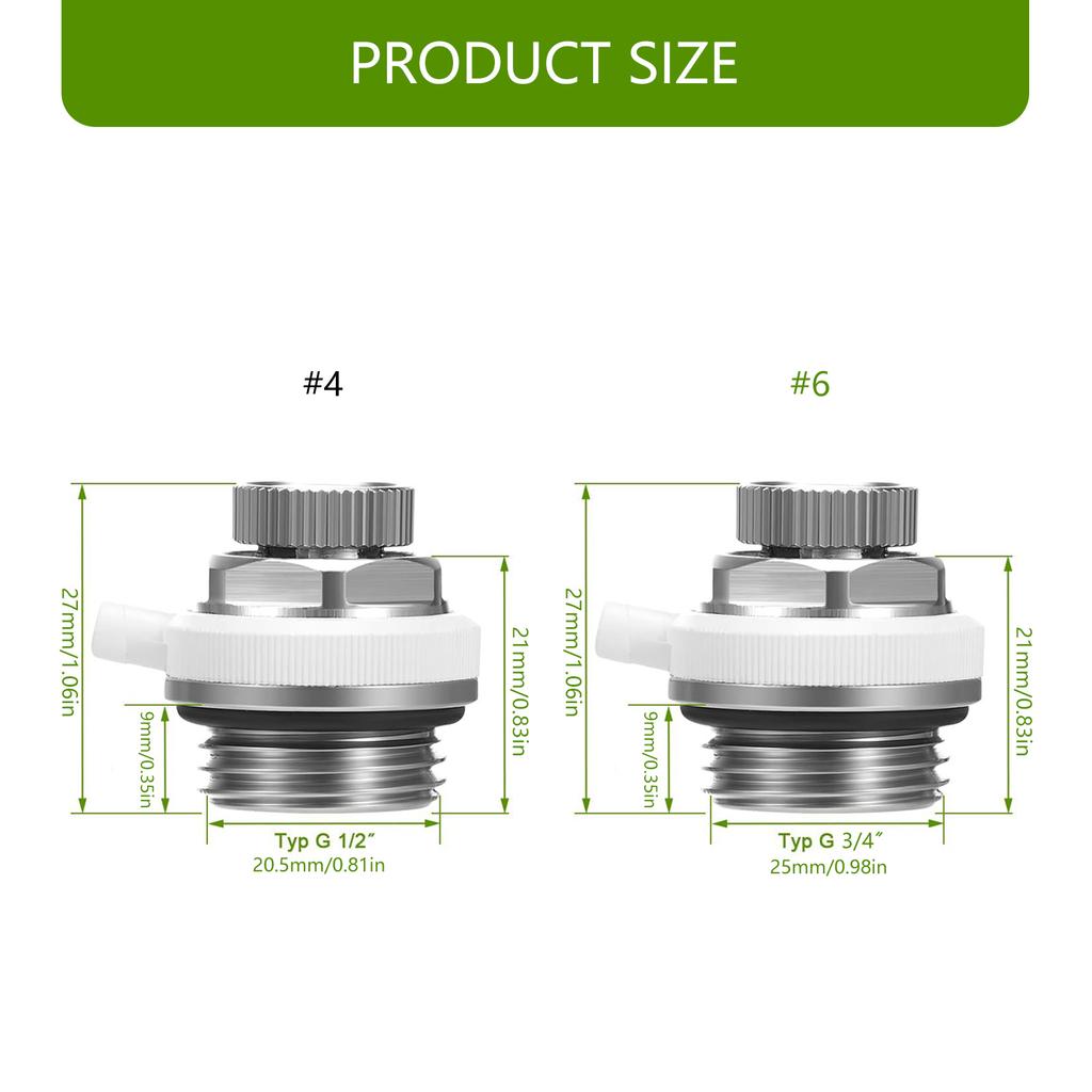3 шт. Автоматический воздухоотводчик Самопрокачивающийся радиаторный клапан 1/2 дюйма 3/4 дюйма Радиаторный воздухоотводчик Аксессуар для отопительного радиатора