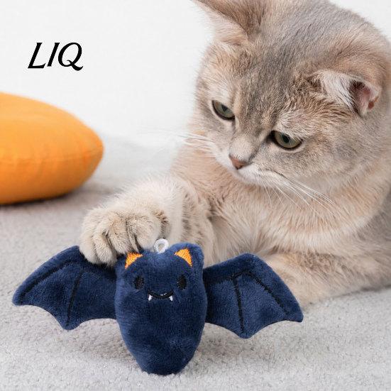 Игрушка для кошек для снятия тревоги, тематика Хэллоуина, мягкая игрушка-призрак, летучая мышь, тыква, плюшевая, милая, приятная для кожи, набитая, жевательная, для домашних кошек, от скуки, питомца