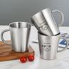 320 мл Двухслойная чашка для питья для детей Кружка из нержавеющей стали 304 Утолщенные прочные стаканы Защита от ожогов Кружка для молока и кофе