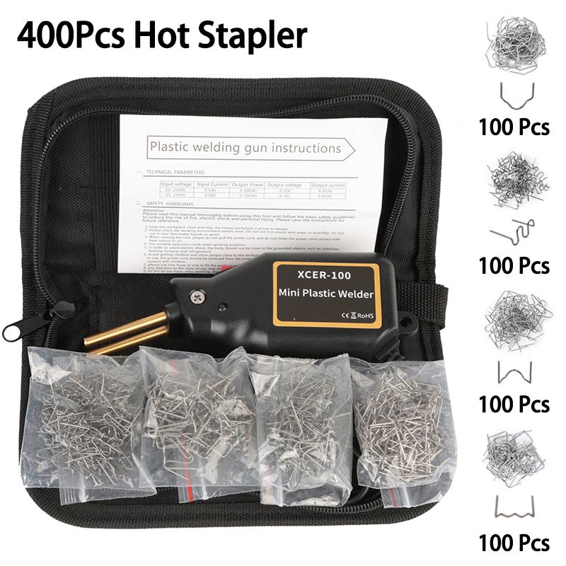Новый сварочный аппарат для пластика, мини-тепловая пушка 100 Вт, горячий степлер, сварочный аппарат для пластика, Pro, автомобильный бампер, электронный набор инструментов для ремонта пайки
