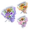 Crochet Flower Bouquet Handmade Knitted Cotton Thread Flowers Artificial Sunflower Wildflower Bouquet for Valentine's Day Anniversary Birthday