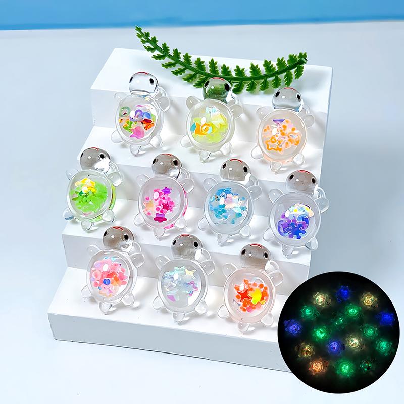 1 шт. садовые аквариумные миниатюры украшения мини светящиеся блестящие черепахи украшения для дома ландшафтные поделки светящиеся черепахи