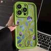 Сине-фиолетовый цветочный узор Чехол для телефона для IPhone 14 15 16 Plus 13 12 11 16 Pro Max 12 Mini XS Max Защитная крышка из ТПУ