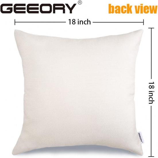 GEEORY Happy Easter He is Risen Throw Pillow Covers 18x18 Inch Set of 4, Cross Flower Wreath Blessed Spring Decorative Farmhouse Holiday Cushion Case