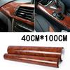 1 Roll Car Dashboard Panel High Glossy Wood Grain Vinyl Trim Film Maroon Sticker Decor Protector Car Interior DIY