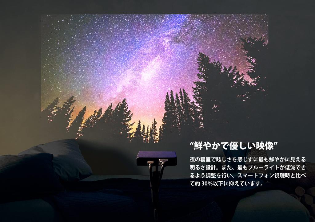 Проектор Nextorage для спальни NX1, кронштейн, разработанный специально для экрана NX1 ANSI до 120 Black (В комплект входит гибкий светильник/105 люмен/проекция на потолок/нет