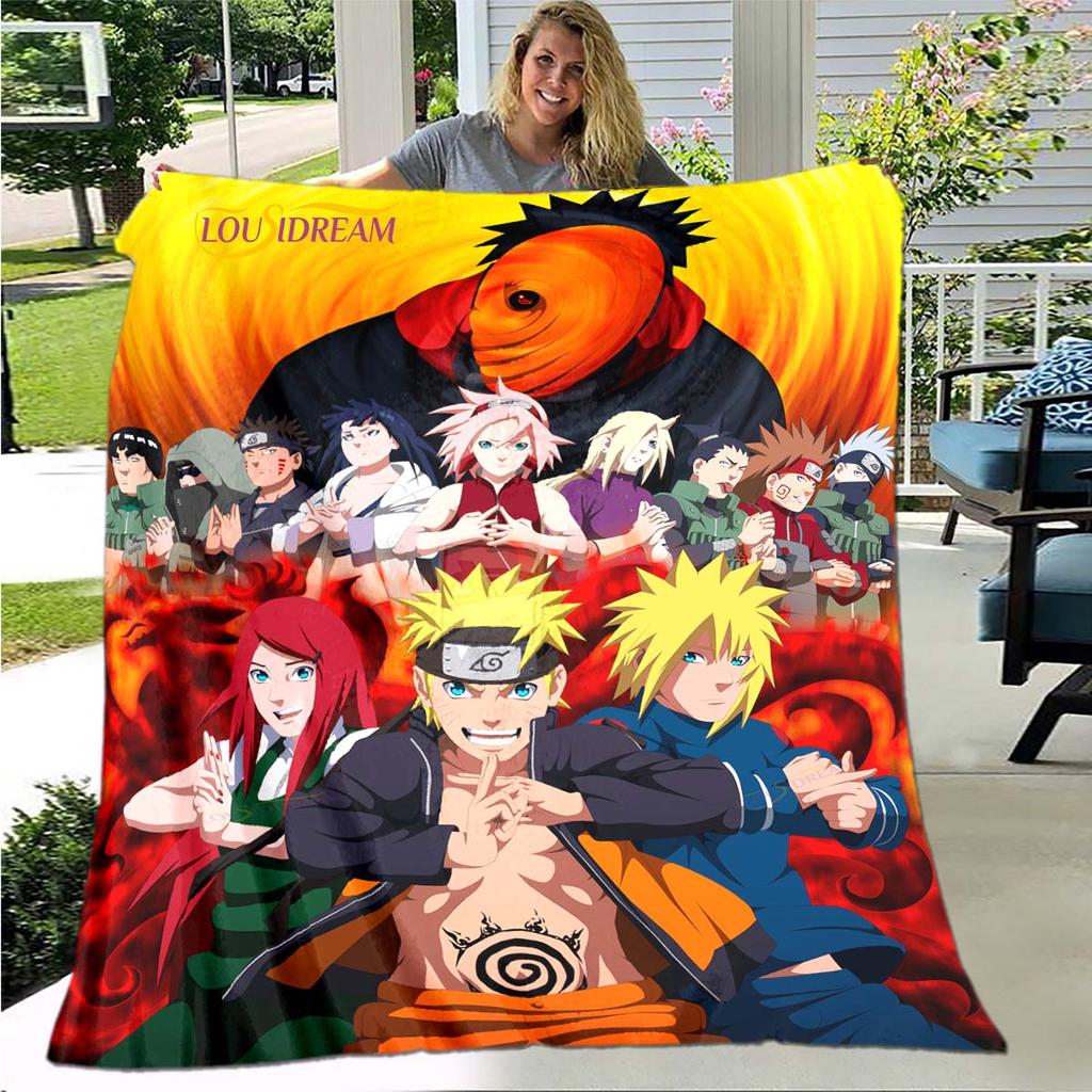 Super Clear 3D Naruto Bed Blanket Office Home Hiking Picnic Thick Quilt Fashionable Bedspread Flannel Blanket