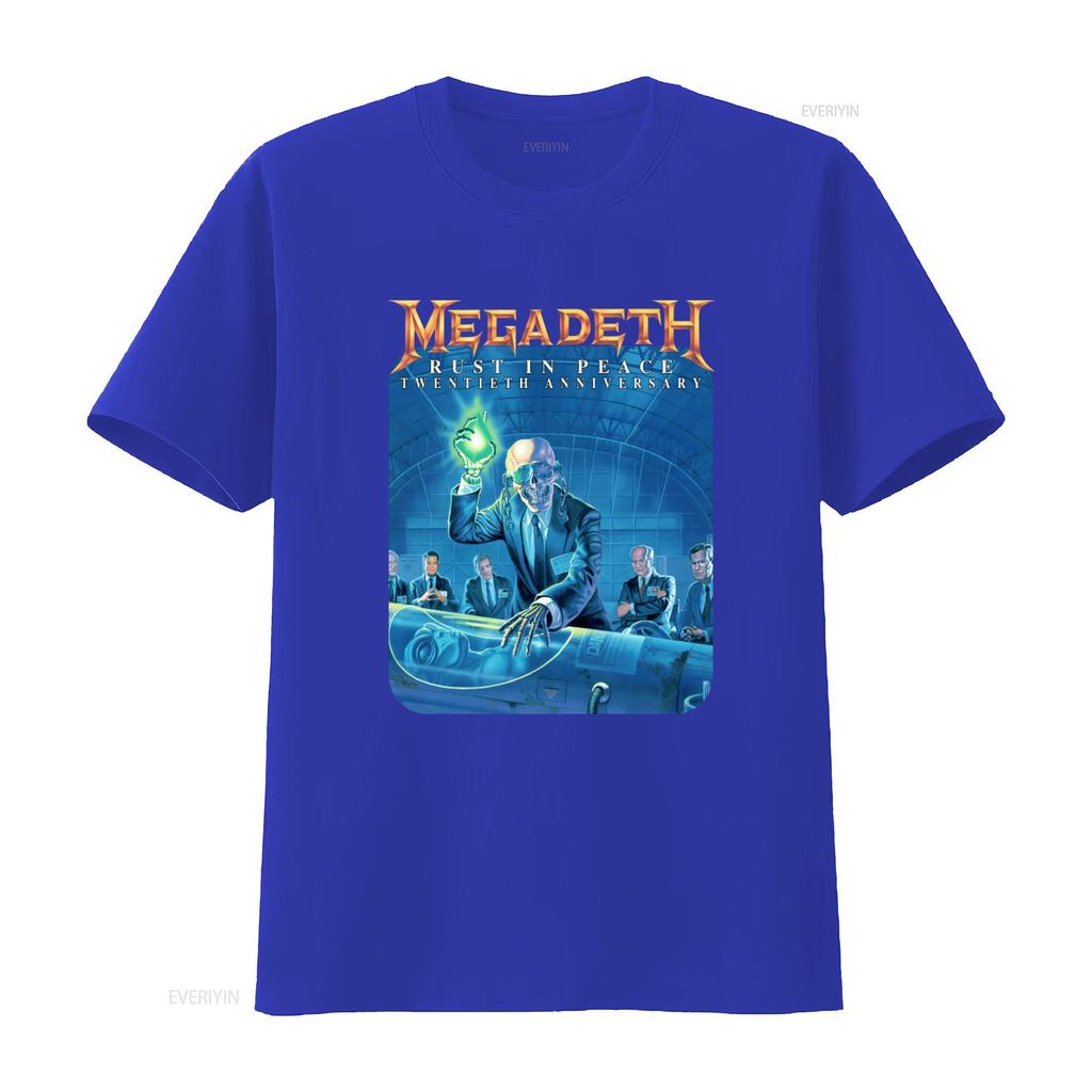 Mega deth Rust In Peace Twentieth Anniversary T Shirt Rock Band Tribute vintage Washed Unisex graphic Versatile streetwear