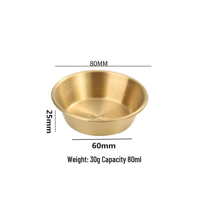 Маленькая круглая тарелка из нержавеющей стали 304 для приправ, стейка, салата или соуса.