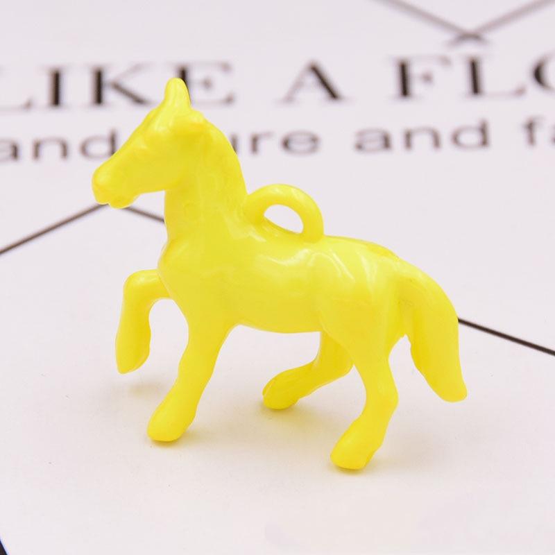 10 шт. Акриловые УФ Глянцевые Цветные 3D Подвески-Шармы в виде Лошади для Изготовления Ювелирных Изделий, Ожерелья, Серег, Браслетов, DIY Аксессуары