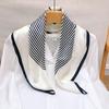 70 Square Scarves, Striped Silk Scarves, Women's Spring and Autumn Thin High-end Versatile Silk Scarves, New Small Scarves, Shawls.