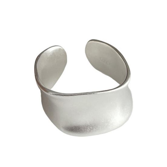 Простое серебряное кольцо с регулируемым открытым кольцом, минималистичное широкое кольцо ручной работы, парные украшения для мужчин и женщин
