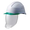 Midori Anzen Samurai 2 Work PC Shield with Ventilation Rain with Helmet, Holes, Guard, SC21PCLVS, RA3, KP, White/Green