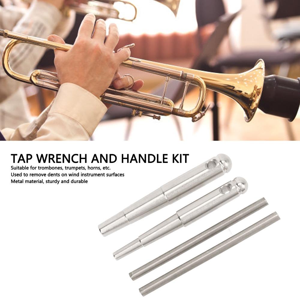 2PCS With Handle Tap Wrench Metal Material Wind Instrument Repair Tool For Trumpet