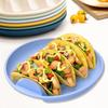 Silicone Taco Holder Plates Large Capacity Taco Rack with Dividers BPA-Free Non-Slip Tortilla Plate Stands Taco Serving Tray