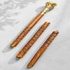 Walking Cane Clock Handle Floral Carved Wooden Stick Brass Gift for Him  93.98 cm