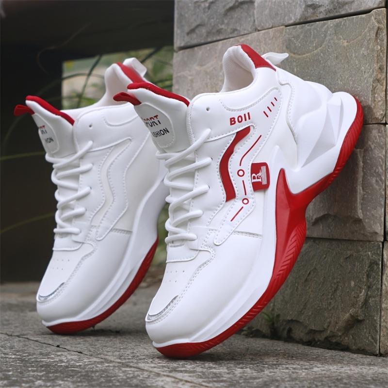 Мужские кроссовки, Новые повседневные универсальные кожаные высокие кеды, Противоскользящие и износостойкие спортивные туфли