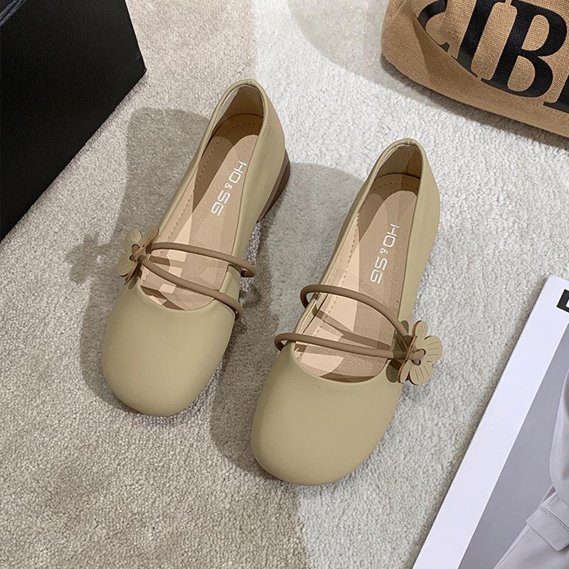 JX flat-soled single shoes gentle shoes new grandma shoes with skirt one pedal Mary Jane Doudou shoes