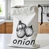 Drawstring Vegetable Storage Bags Reusable Canvas Bag Portable Onion Potatoes Storage Bag