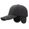 Men's Autumn Winter Woolen Hat Middle-Aged and Elderly Thick Warm Ear Protection Baseball Cap