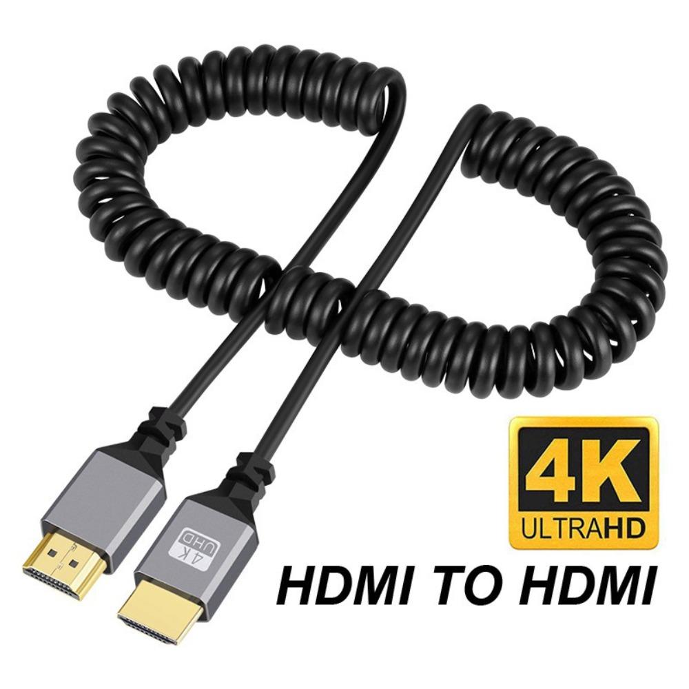 4K 60 Гц Микро Мини HDMI на HDMI Спиральный Кабель 0,5-2,4 м Гибкий HDMI-Совместимый Пружинный Кабель- удлинитель Штекер Папа на Папу