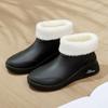Autumn and winter low-top rain shoes women's fashion outer wear short tube adult women's cute waterproof shoes non-slip women's cotton warm