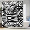 Черно-белая шторка для душа с принтом зебры, водонепроницаемая, декор для ванной комнаты, настраиваемый размер, показано: 72x84 дюймов (180X215 См) Очень большой Блак