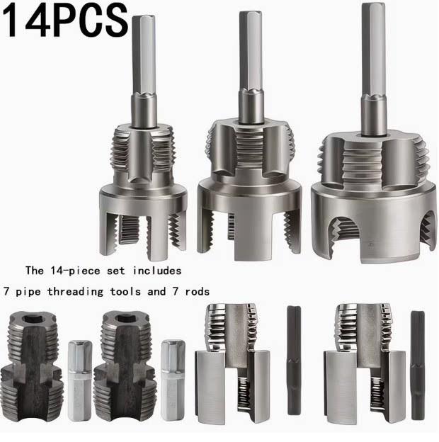 Инструмент для нарезания резьбы на водопроводных трубах PPR 1/2" и 3/4" с метчиком для внутренней/наружной резьбы
