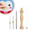 Набор для вышивки punch needle 2,5 мм / 3,5 мм / 5 мм, креативный набор для рукоделия DIY, вышивальная игла-ручка, профессиональный набор для вышивки punch needle с деревянной ручкой