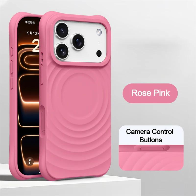 Волнистый Для Магнитного Чехла Для Для Iphone 17 Pro Max 16 1 14 Защита От Отпечатков Пальцев Защитная Камеры Управления Ударопрочный Мягкий Чехол