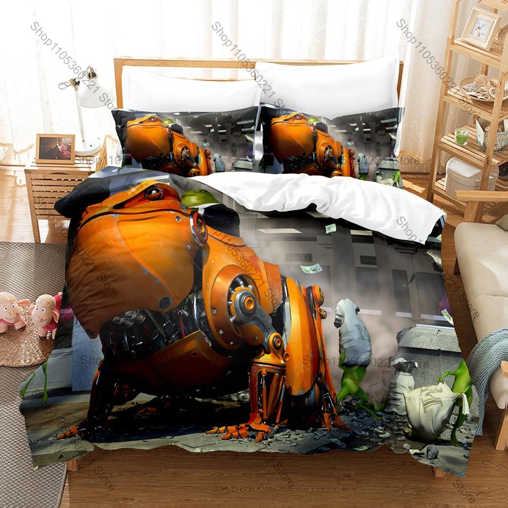 Sci Fi Robot 3PCS Bedding Set, Duvet Cover + 2 Pillowcases, Futuristic Mechanical Robot Print Soft Microfiber Bedroom Decor