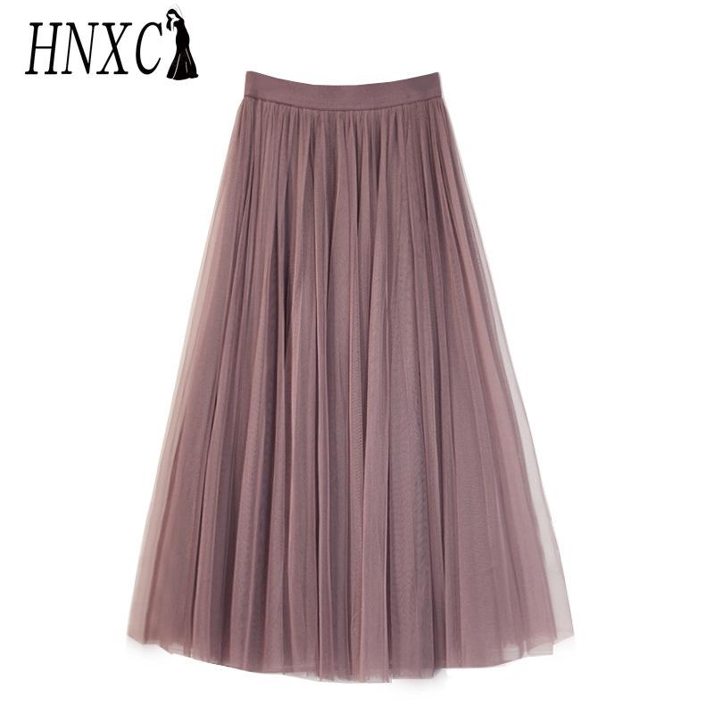 HNXC Женские модные повседневные однотонные летние весенние юбки с принтом