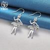 Ювелирные изделия из стерлингового серебра 925 пробы: серьги-капли «Танцующая девушка»